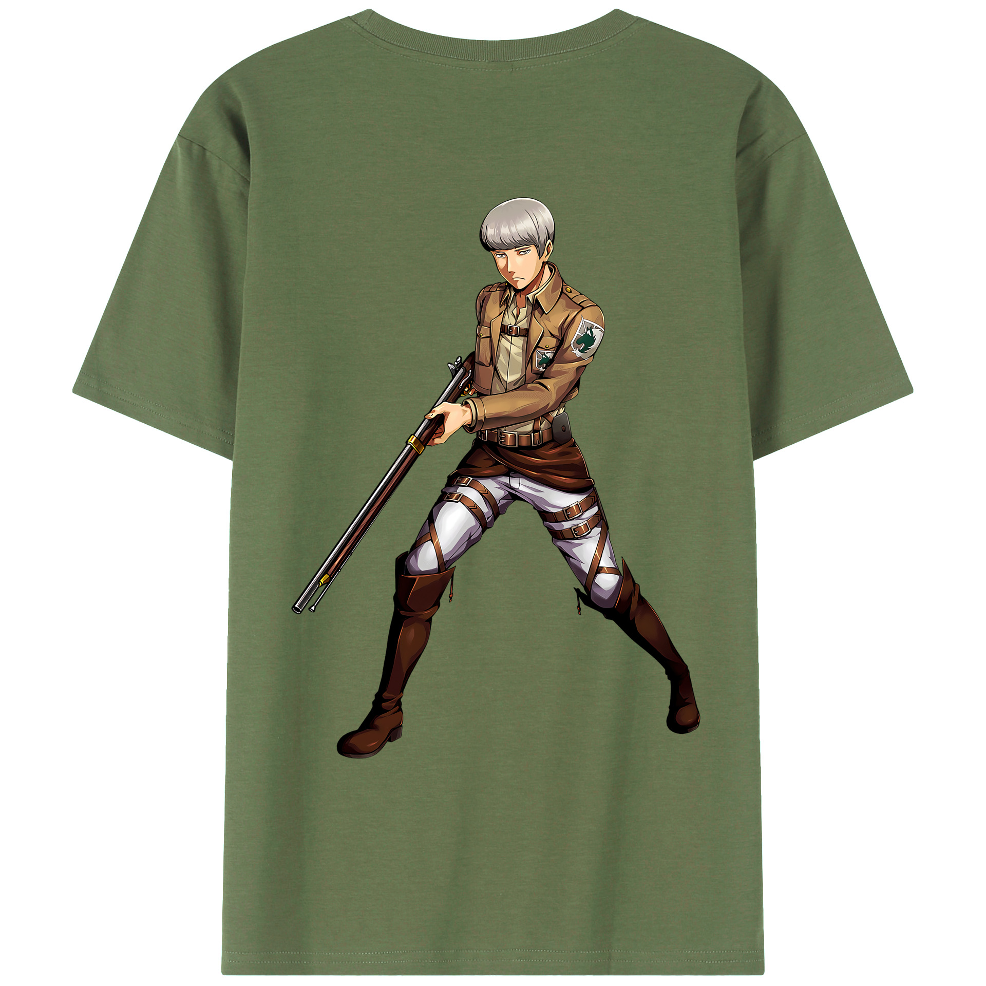 （画像用） 進撃の巨人 Attack on Titan 綿100％ メンズ半袖Tシャツ（バックプリント） 通気性